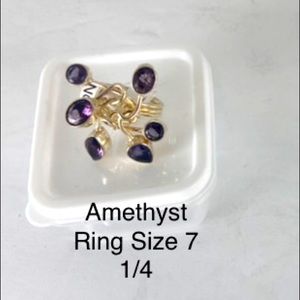 Amethyst Ring Size 7 1/4 Set in sterling silver 925